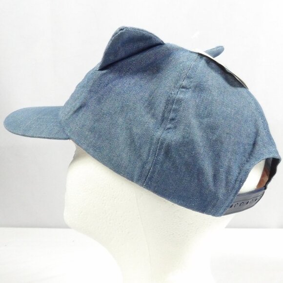 Claire's Girls Size Denim Baseball Hat with Pink Glitter Kitten Ears NWT - Picture 5 of 7